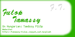 fulop tamassy business card